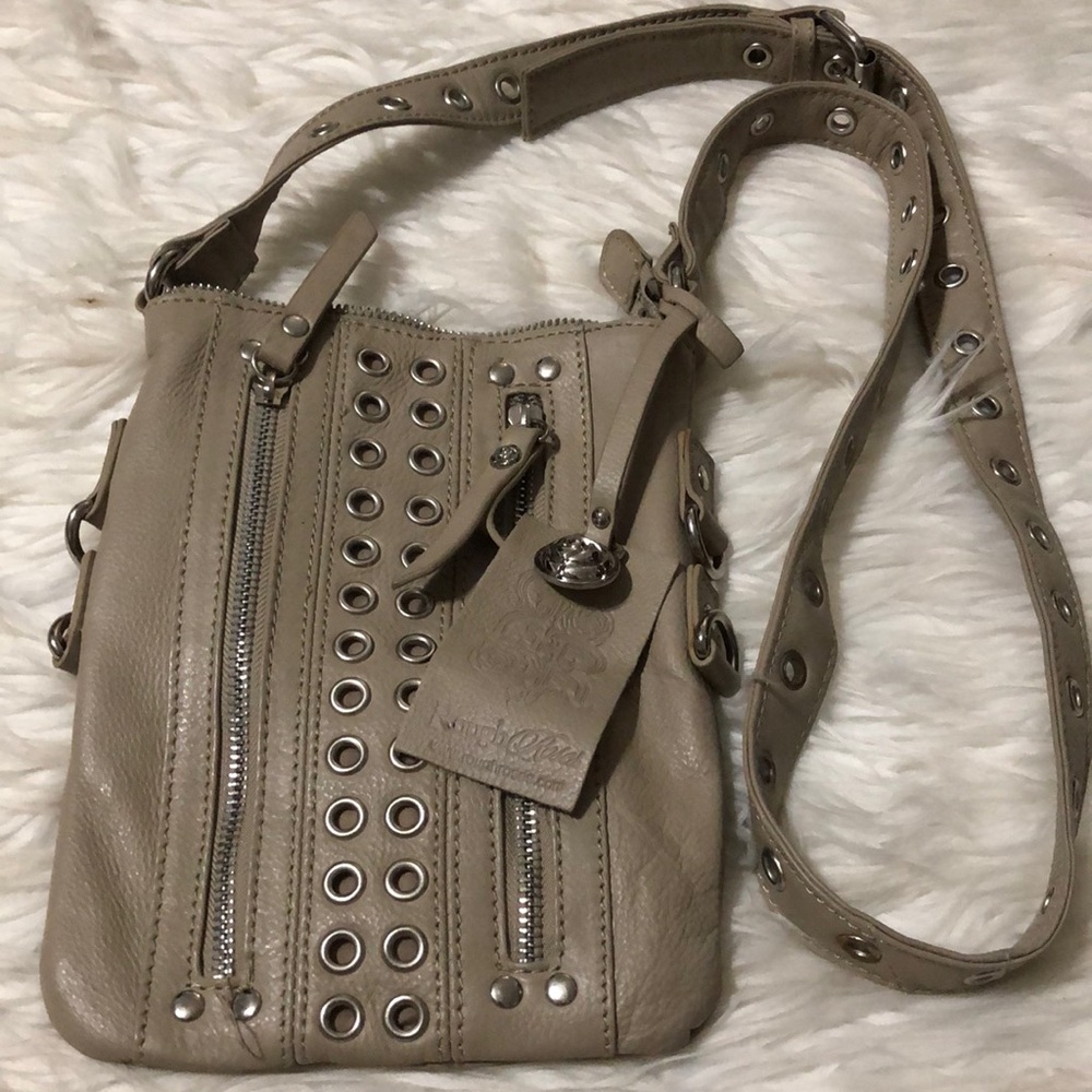Rough roses crossbody small bag in soft leather